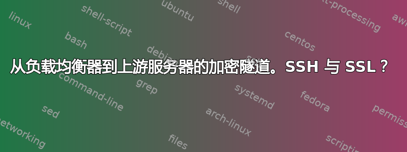 从负载均衡器到上游服务器的加密隧道。SSH 与 SSL？