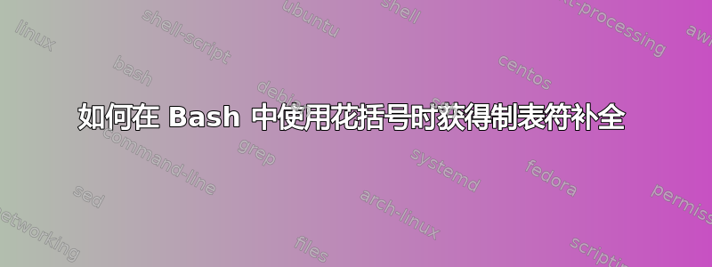 如何在 Bash 中使用花括号时获得制表符补全