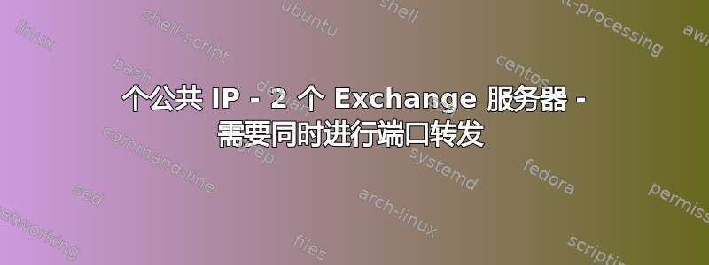 2 个公共 IP - 2 个 Exchange 服务器 - 需要同时进行端口转发