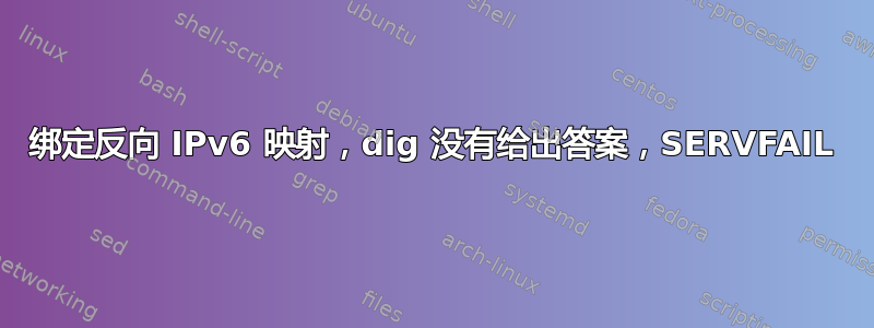 绑定反向 IPv6 映射，dig 没有给出答案，SERVFAIL