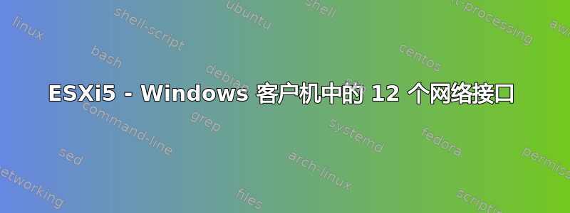 ESXi5 - Windows 客户机中的 12 个网络接口