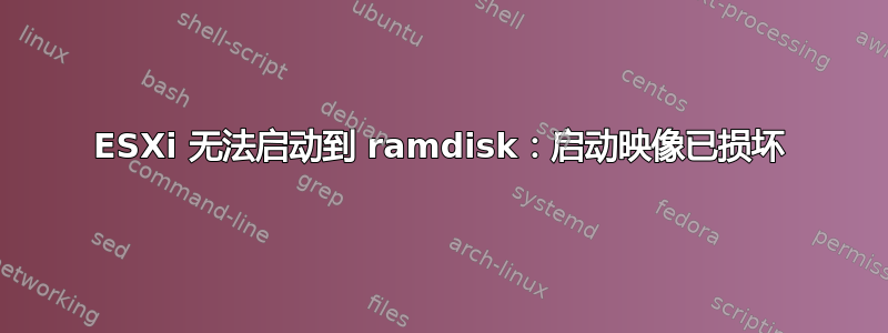 ESXi 无法启动到 ramdisk：启动映像已损坏