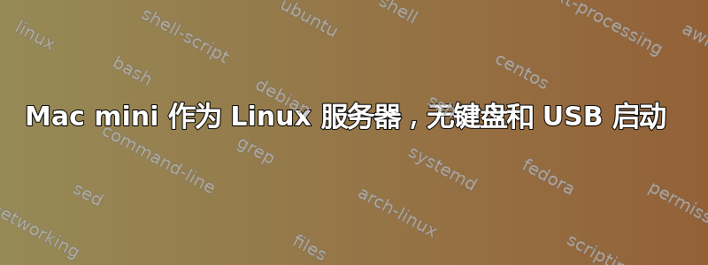 Mac mini 作为 Linux 服务器，无键盘和 USB 启动 