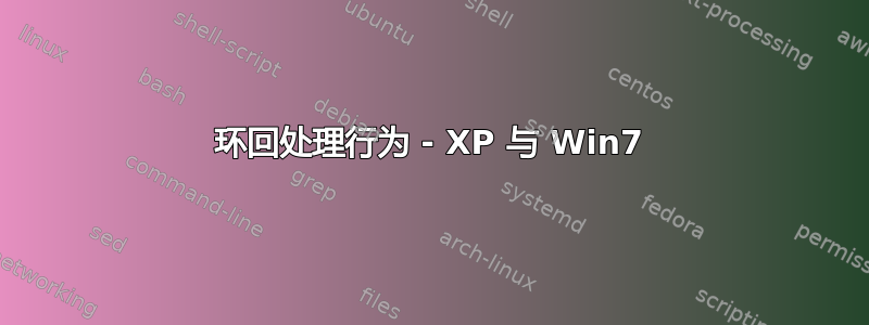 环回处理行为 - XP 与 Win7