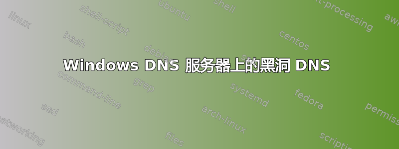 Windows DNS 服务器上的黑洞 DNS