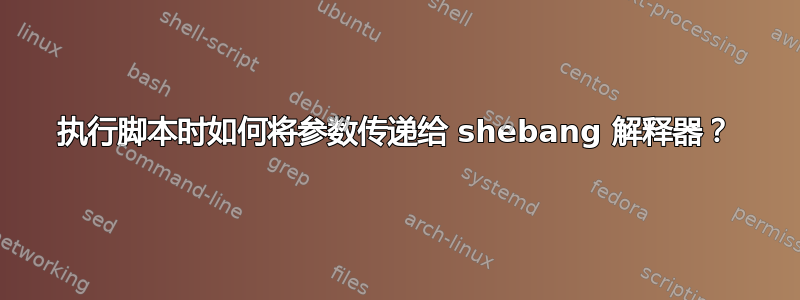 执行脚本时如何将参数传递给 shebang 解释器？