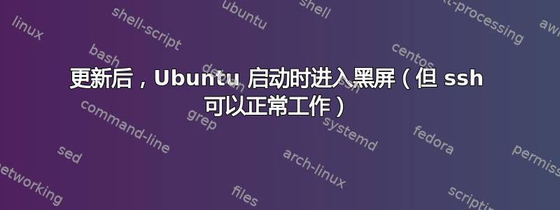 更新后，Ubuntu 启动时进入黑屏（但 ssh 可以正常工作）