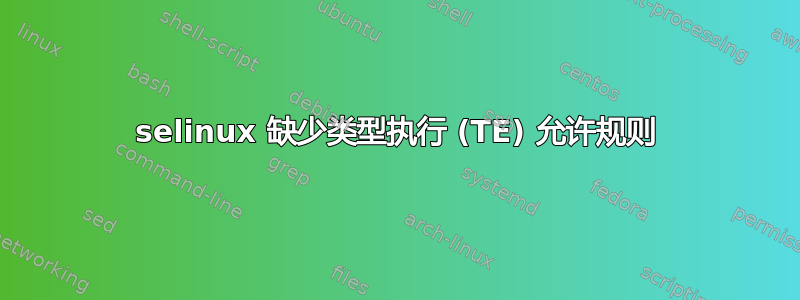 selinux 缺少类型执行 (TE) 允许规则