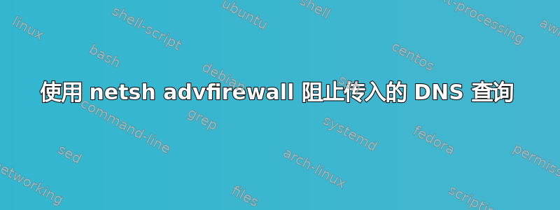 使用 netsh advfirewall 阻止传入的 DNS 查询