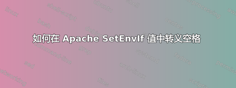 如何在 Apache SetEnvIf 值中转义空格