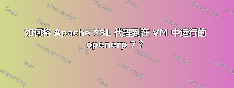 如何将 Apache SSL 代理到在 VM 中运行的 openerp 7？