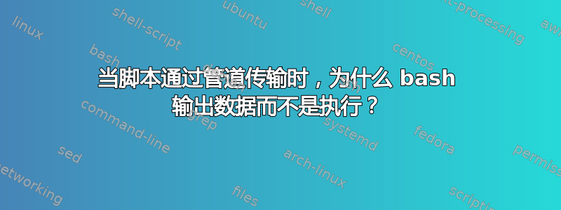 当脚本通过管道传输时，为什么 bash 输出数据而不是执行？