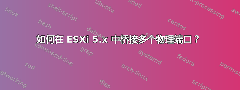 如何在 ESXi 5.x 中桥接多个物理端口？