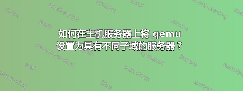 如何在主机服务器上将 qemu 设置为具有不同子域的服务器？