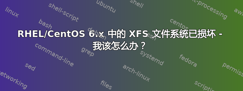 RHEL/CentOS 6.x 中的 XFS 文件系统已损坏 - 我该怎么办？