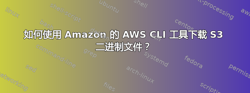 如何使用 Amazon 的 AWS CLI 工具下载 S3 二进制文件？