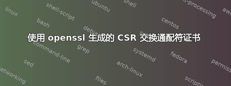 使用 openssl 生成的 CSR 交换通配符证书