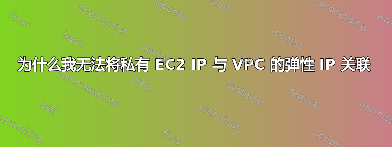 为什么我无法将私有 EC2 IP 与 VPC 的弹性 IP 关联