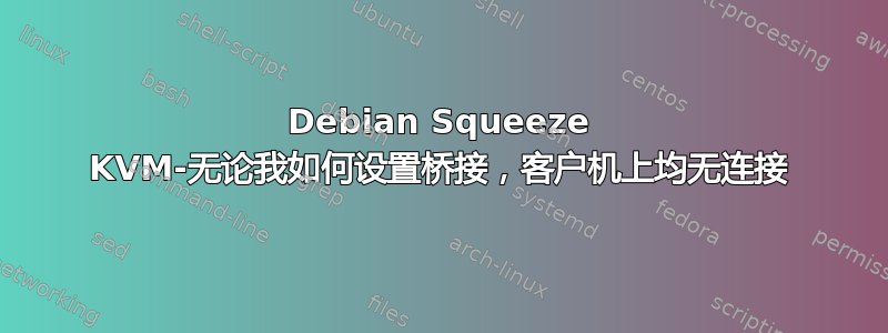 Debian Squeeze KVM-无论我如何设置桥接，客户机上均无连接