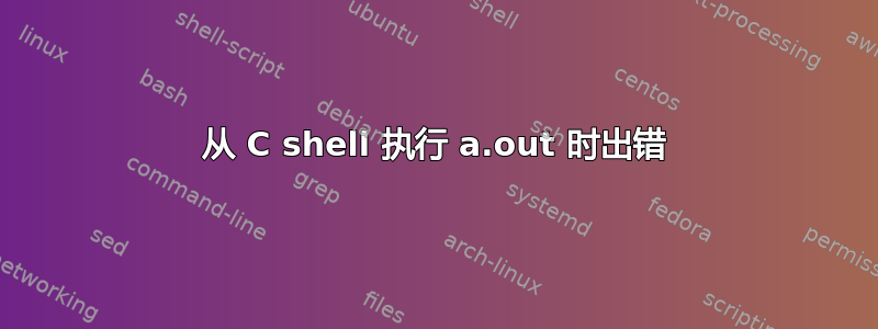 从 C shell 执行 a.out 时出错