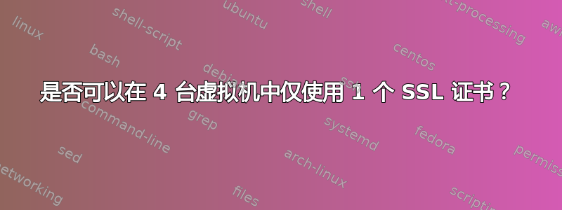 是否可以在 4 台虚拟机中仅使用 1 个 SSL 证书？