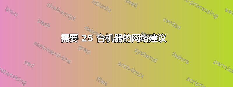 需要 25 台机器的网络建议 