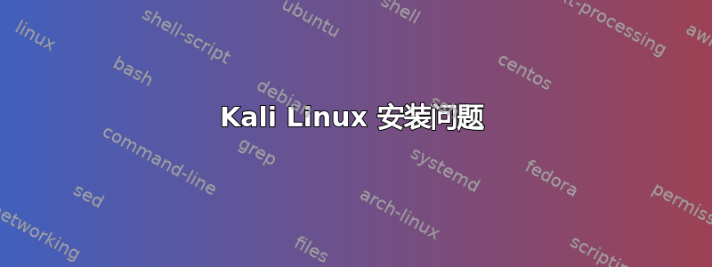 Kali Linux 安装问题