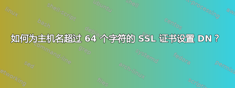 如何为主机名超过 64 个字符的 SSL 证书设置 DN？