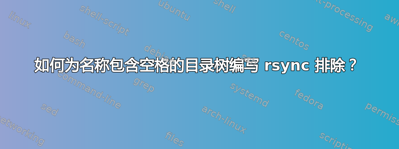 如何为名称包含空格的目录树编写 rsync 排除？