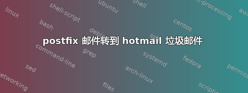 postfix 邮件转到 hotmail 垃圾邮件