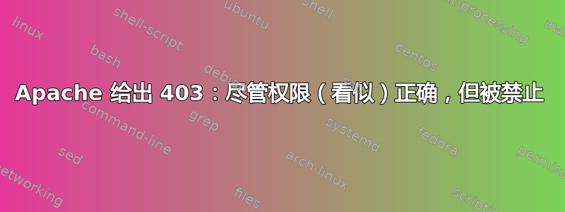 Apache 给出 403：尽管权限（看似）正确，但被禁止