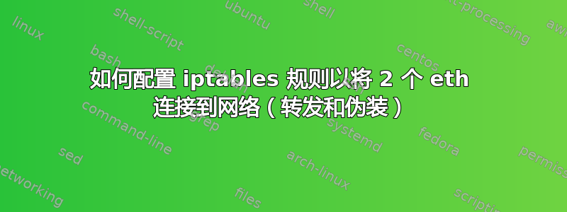 如何配置 iptables 规则以将 2 个 eth 连接到网络（转发和伪装）