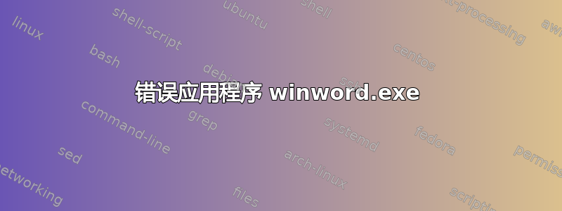 错误应用程序 winword.exe