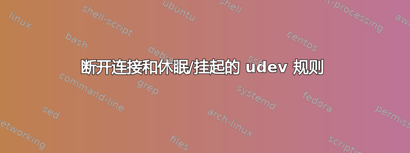 断开连接和休眠/挂起的 udev 规则