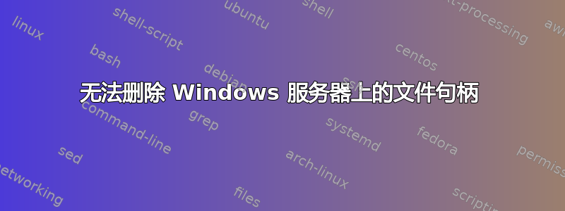 无法删除 Windows 服务器上的文件句柄