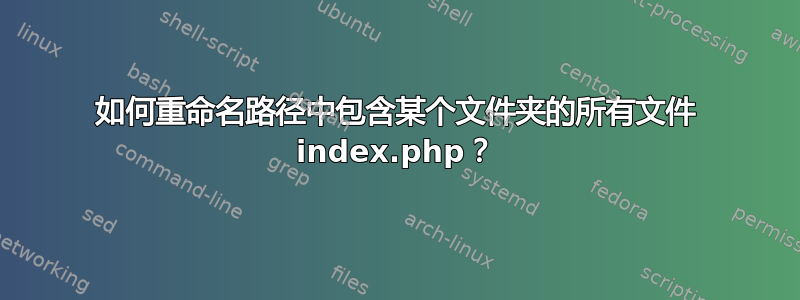 如何重命名路径中包含某个文件夹的所有文件 index.php？