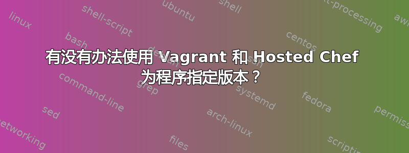 有没有办法使用 Vagrant 和 Hosted Chef 为程序指定版本？