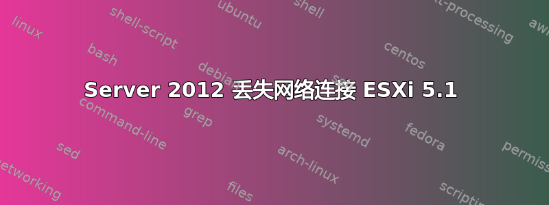 Server 2012 丢失网络连接 ESXi 5.1