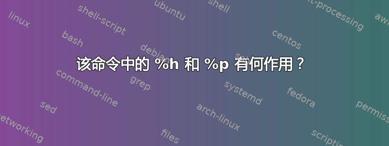 该命令中的 %h 和 %p 有何作用？