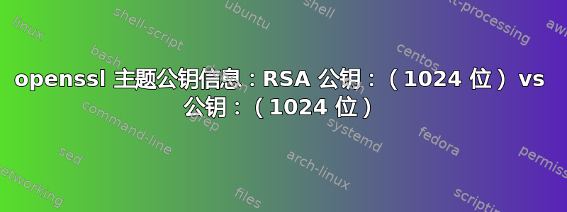 openssl 主题公钥信息：RSA 公钥：（1024 位） vs 公钥：（1024 位）