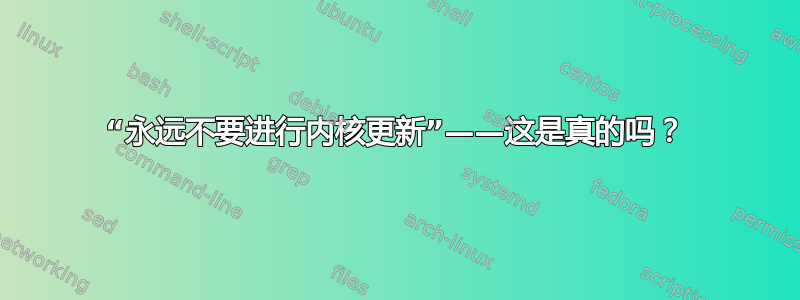 “永远不要进行内核更新”——这是真的吗？