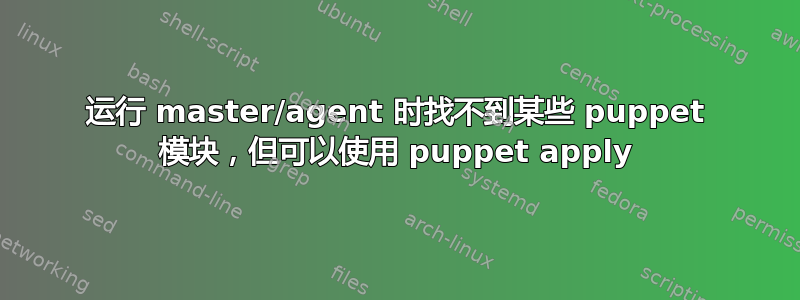 运行 master/agent 时找不到某些 puppet 模块，但可以使用 puppet apply