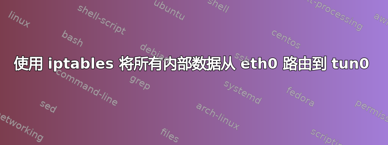 使用 iptables 将所有内部数据从 eth0 路由到 tun0