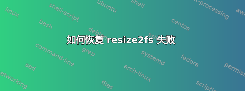 如何恢复 resize2fs 失败