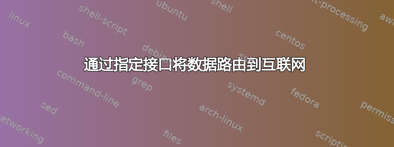 通过指定接口将数据路由到互联网