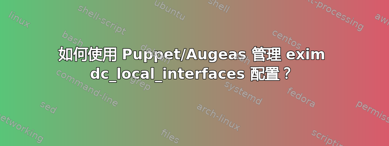 如何使用 Puppet/Augeas 管理 exim dc_local_interfaces 配置？