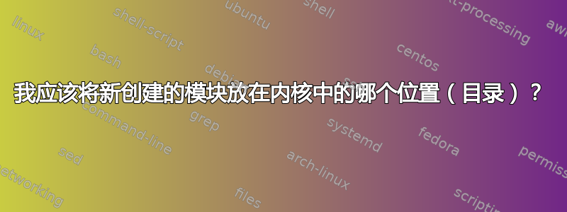 我应该将新创建的模块放在内核中的哪个位置（目录）？