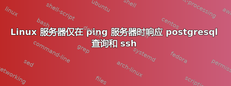 Linux 服务器仅在 ping 服务器时响应 postgresql 查询和 ssh