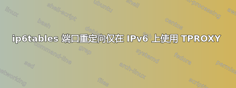 ip6tables 端口重定向仅在 IPv6 上使用 TPROXY