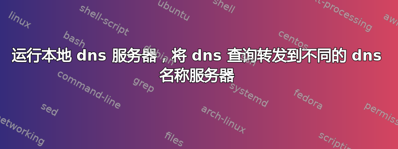 运行本地 dns 服务器，将 dns 查询转发到不同的 dns 名称服务器